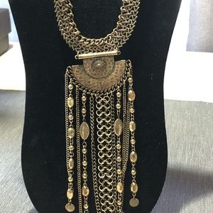 Bronze metal statement necklace